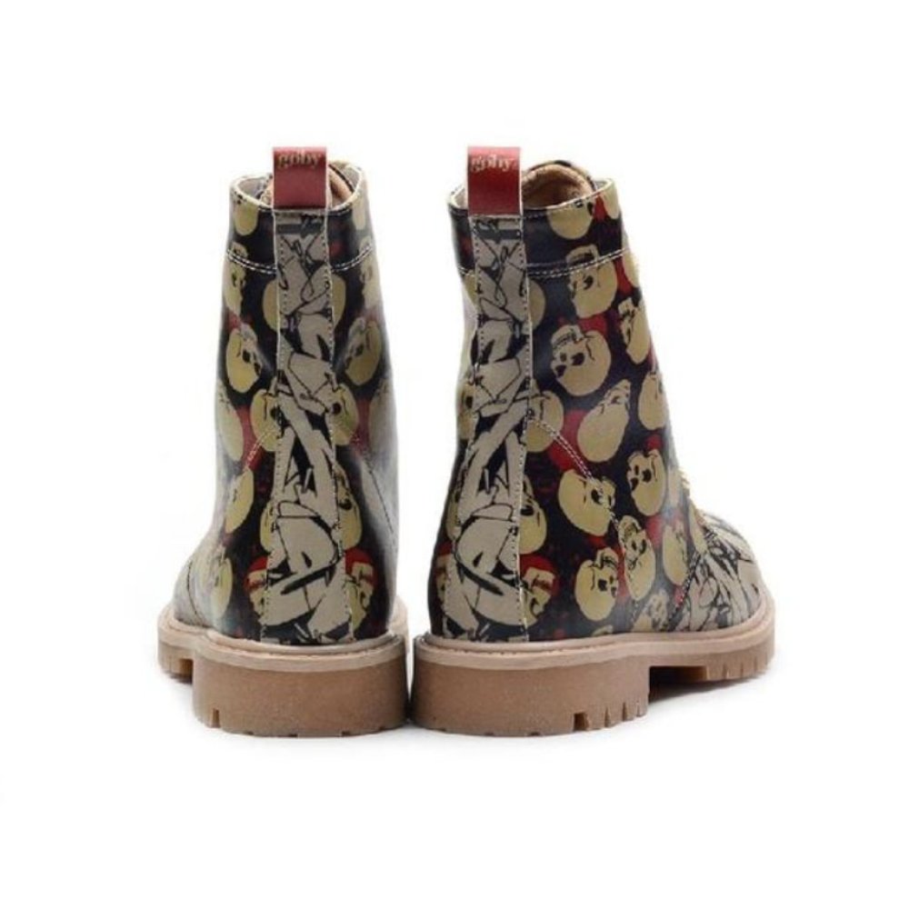 Graphic Art Skull Boots - Goby Shoes Halloween - Picture 5 of 5